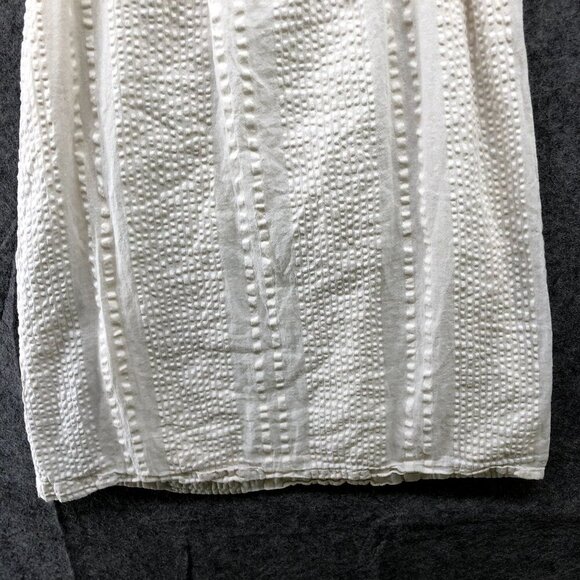 Lefties Girls Size 9-10 Cotton Cami Dress Ivory White Embroidered Boho Textured - Picture 4 of 8